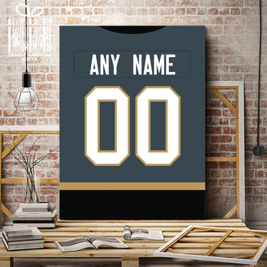 Vegas Jersey Custom Canvas Print Wall Art for Boy Girl Men Women Hockey Personalized Canvas Art